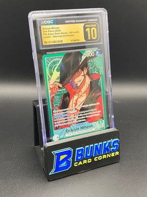 Dracule Mihawk Leader Alt Art Parallel OP14-020 CGC PRISTINE 10