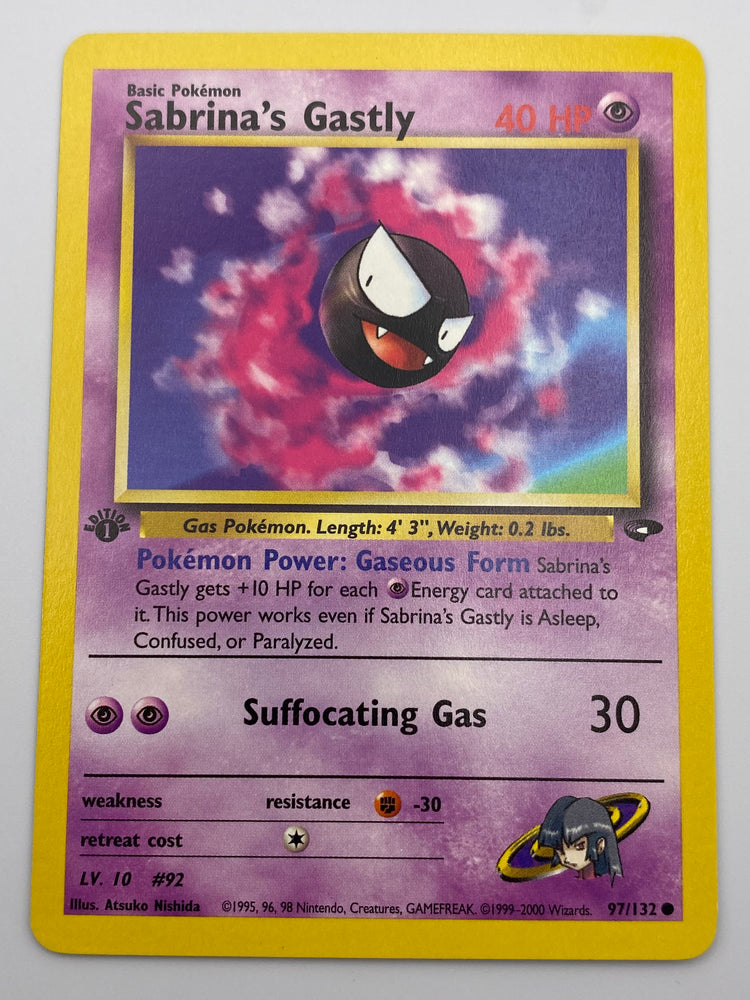 Sabrina's Gastly 1st Edition Gym Challenge NM