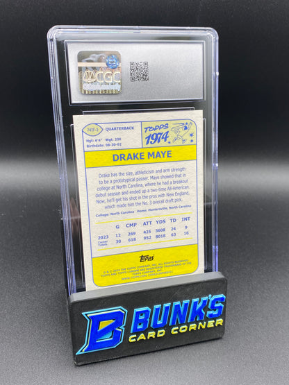 2024 Drake Maye Pink Ref. '74 Topps Football Rc CGC 10