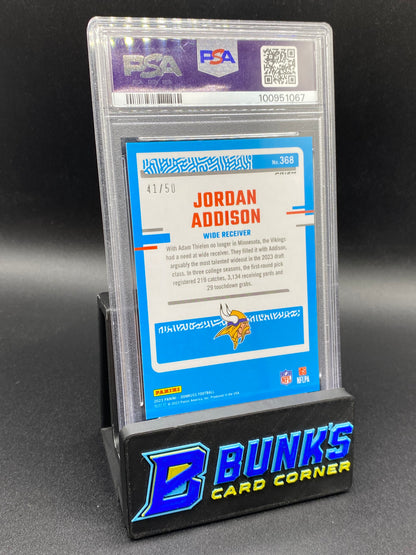 2023 Jordan Addison Optic Preview Purple PSA 9