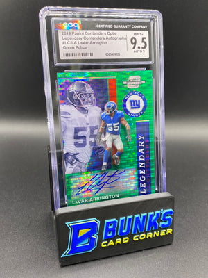 2019 LaVar Arrington Green Pulsar Auto 2/27 CGC 9.5/9