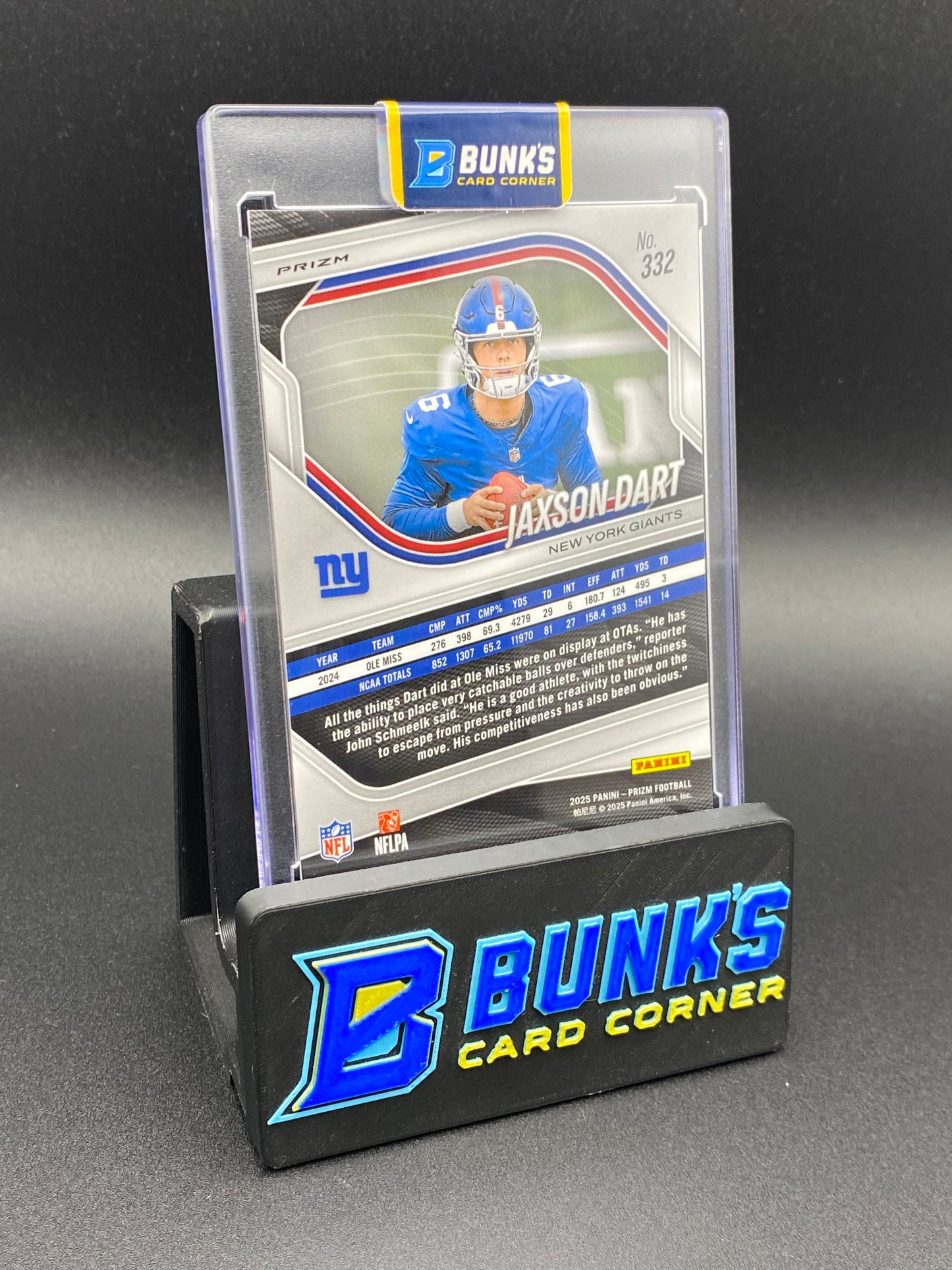 2025 Jaxson Dart Panini Rc Pink Prizm