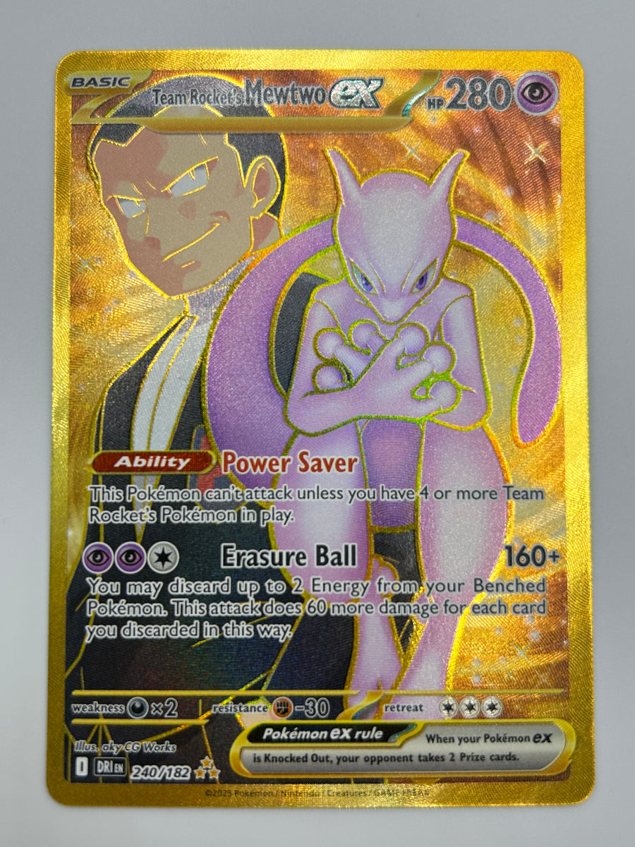 Team Rocket's Mewtwo Ex Hyper Rare Destined Rivals NM