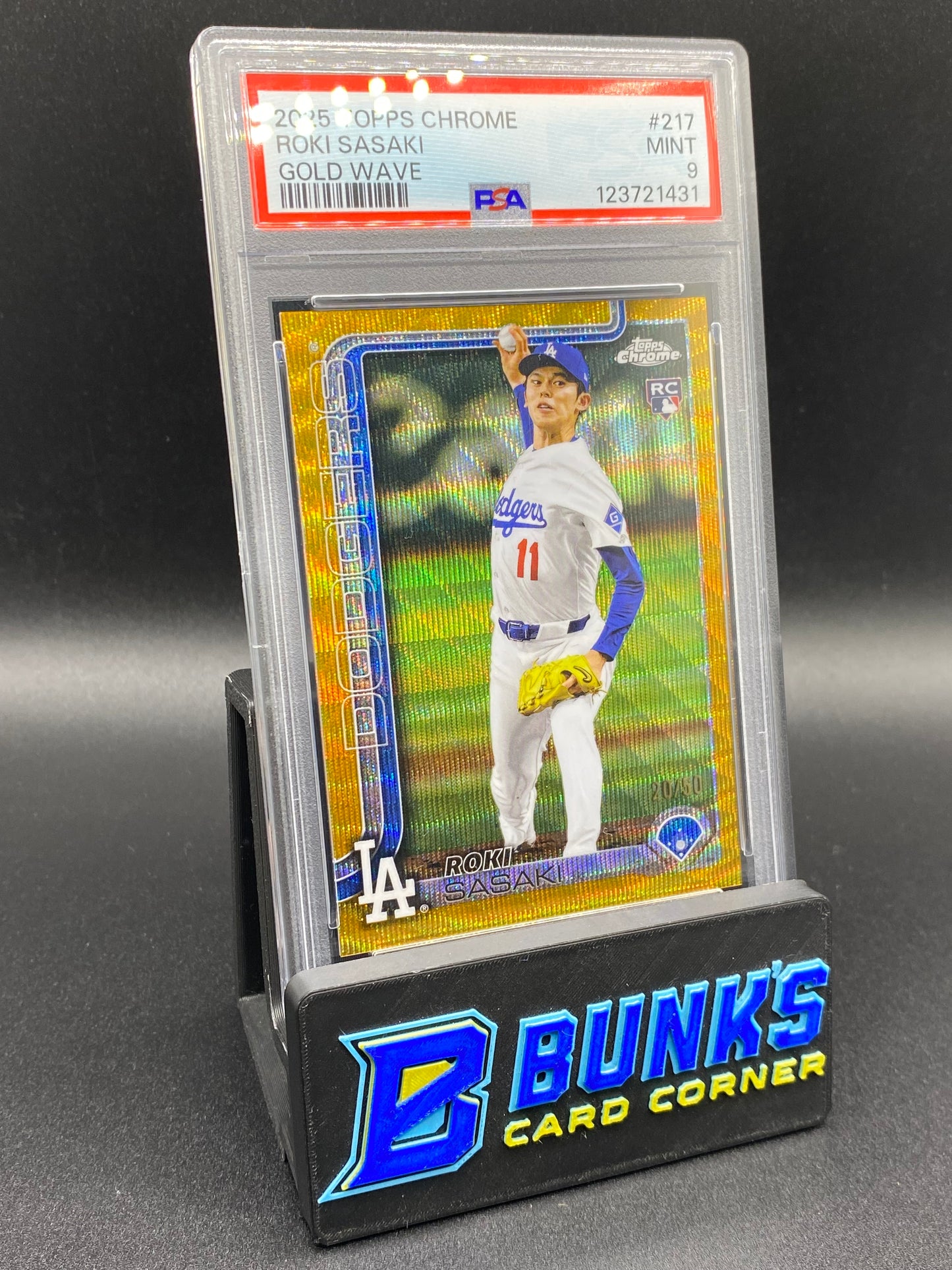 2025 Roki Sasaki Gold Wave 20/50 PSA 9 Rc