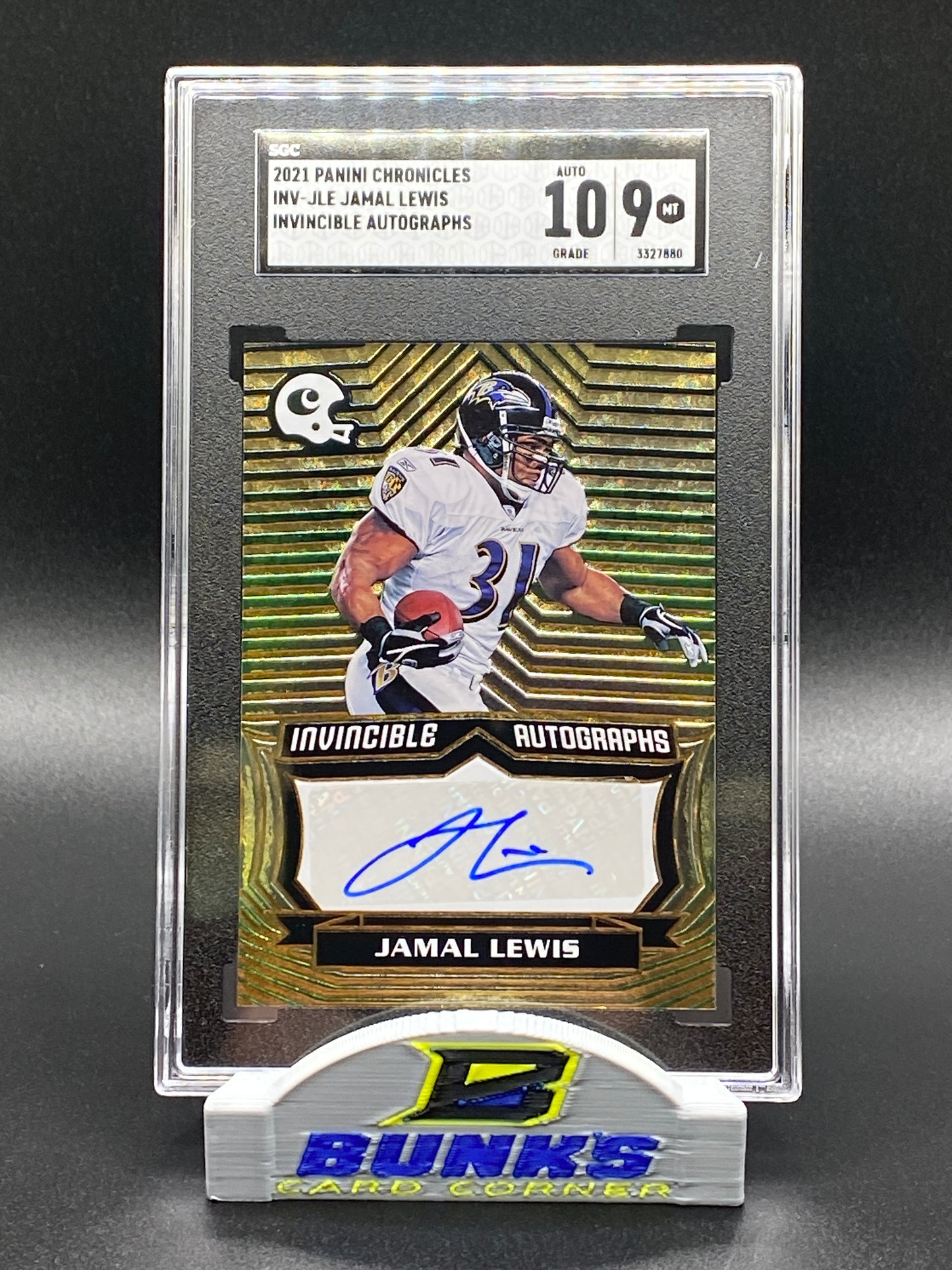 2021 Jamal Lewis AUTOGRAPHED SGC 10/9