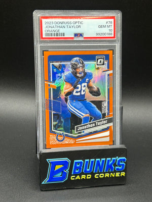 2023 Jonathan Taylor Orange Donruss Optic PSA 10 190/249