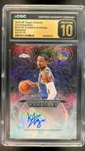 2025-26 Jonathan Kuminga Topps Chrome Chromographs Refractor Auto CGC Pristine 10/10