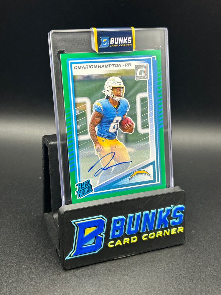 2025 Omarion Hampton Panini Donruss Green Rate Rookie Auto