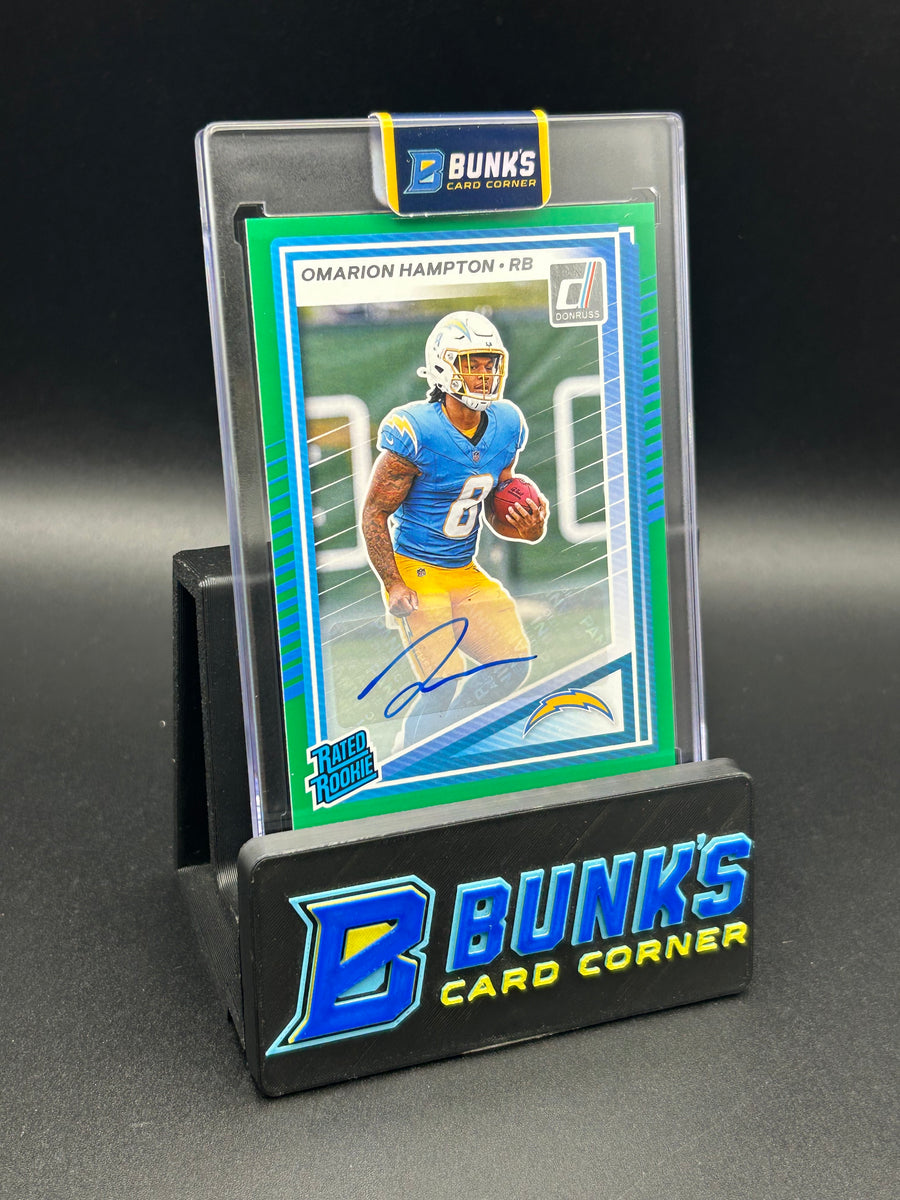 2025 Omarion Hampton Panini Donruss Green Rate Rookie Auto