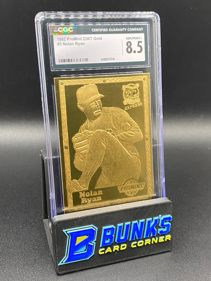 1992 Nolan Ryan 22KT Gold CGC 8.5 HOF SP