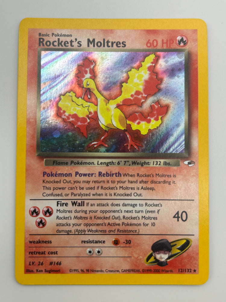 Rocket's Moltres Holo Gym Heroes LP