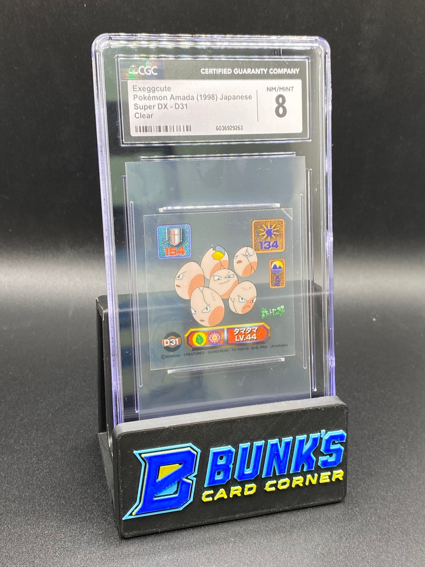 Exeggcute Clear Sticker Collection CGC 8 JAPANESE