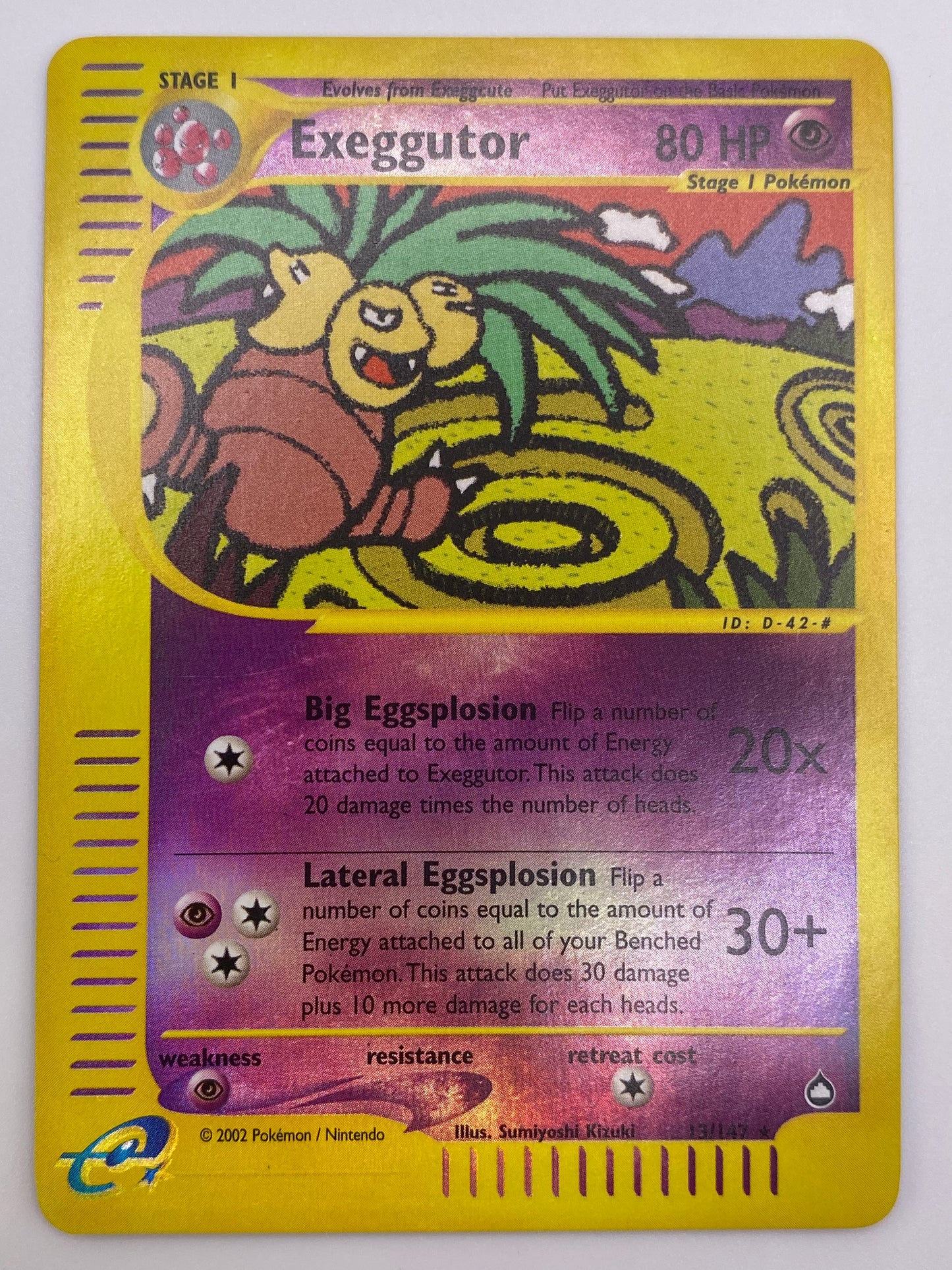 Exeggutor E-reader Reverse Holo Aquapolis NM