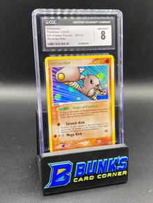 Hitmonlee Reverse Holo Unseen Forces CGC 8