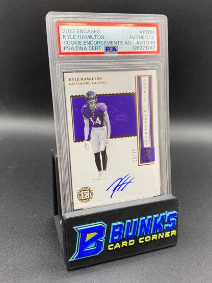 2022 Kyle Hamilton Rookie Endorsement Auto 19/25 PSA Auto 10
