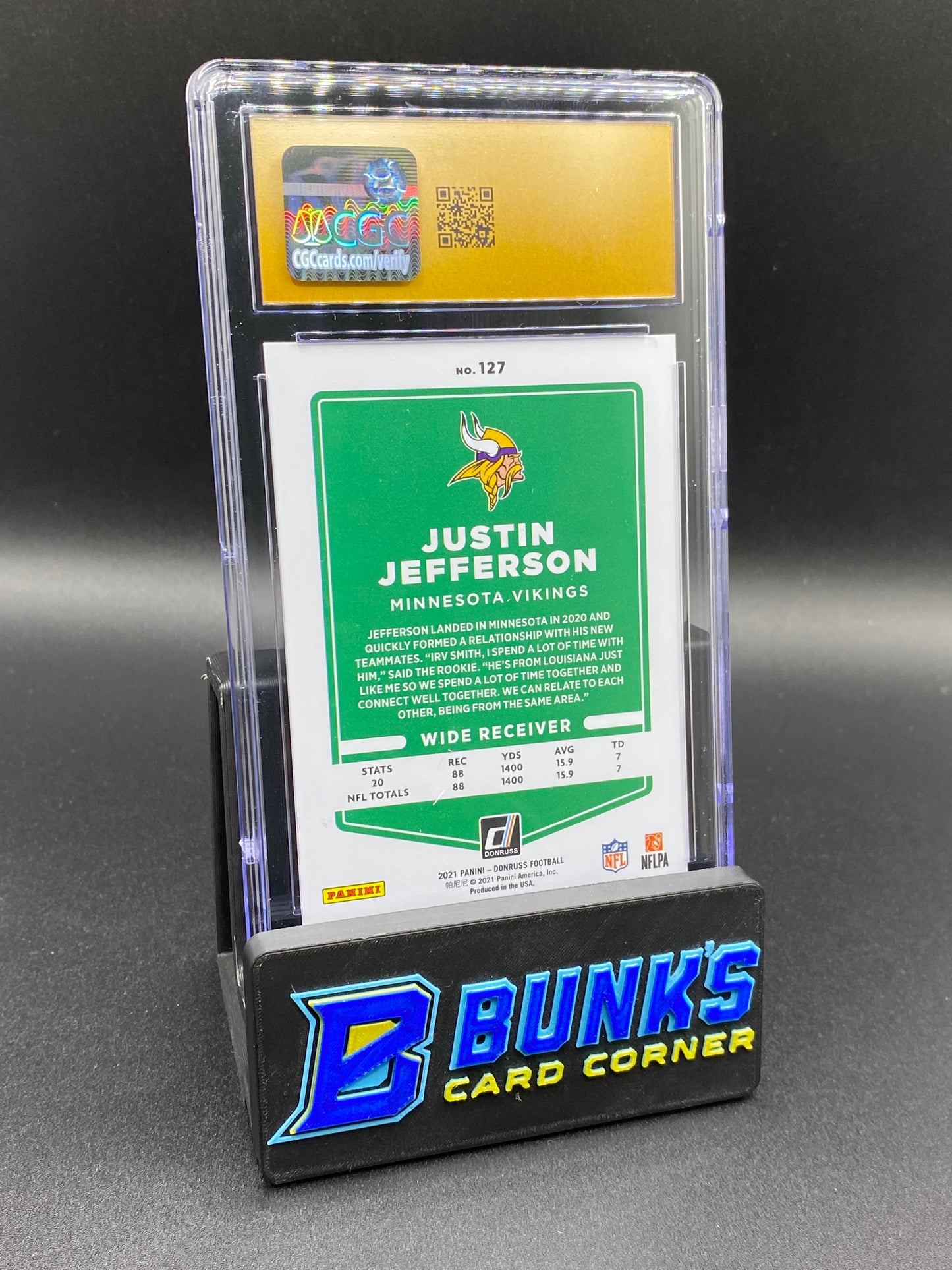 2021 Justin Jefferson Press Proof Premium CGC PRISTINE 10