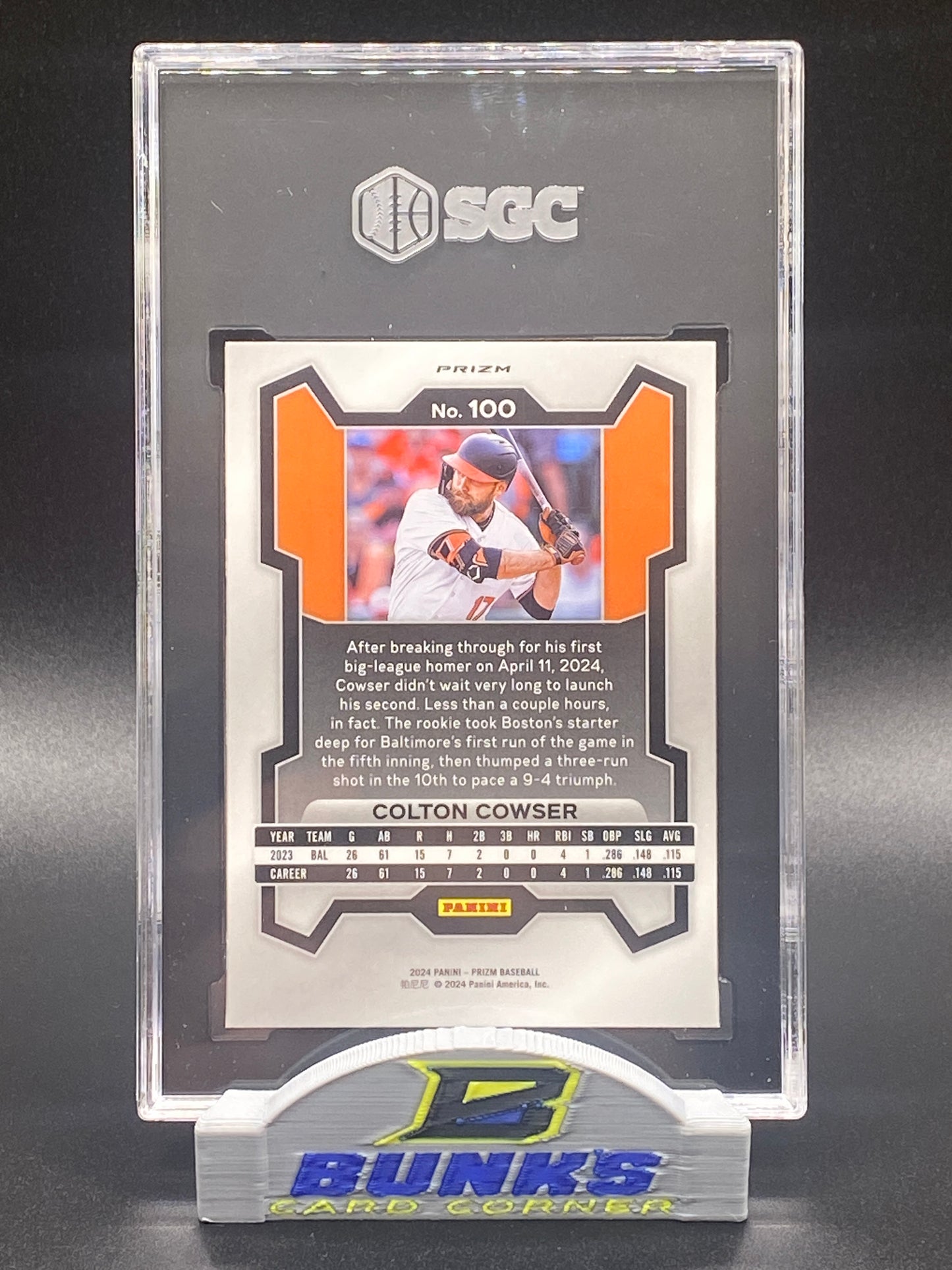 2024 Colton Cowser Pink Ice Prizm SGC 10