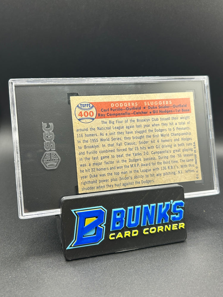 1957 Furillo, Hodges, Campanella, Snider Topps Dodgers' Sluggers #400 SGC 2.5