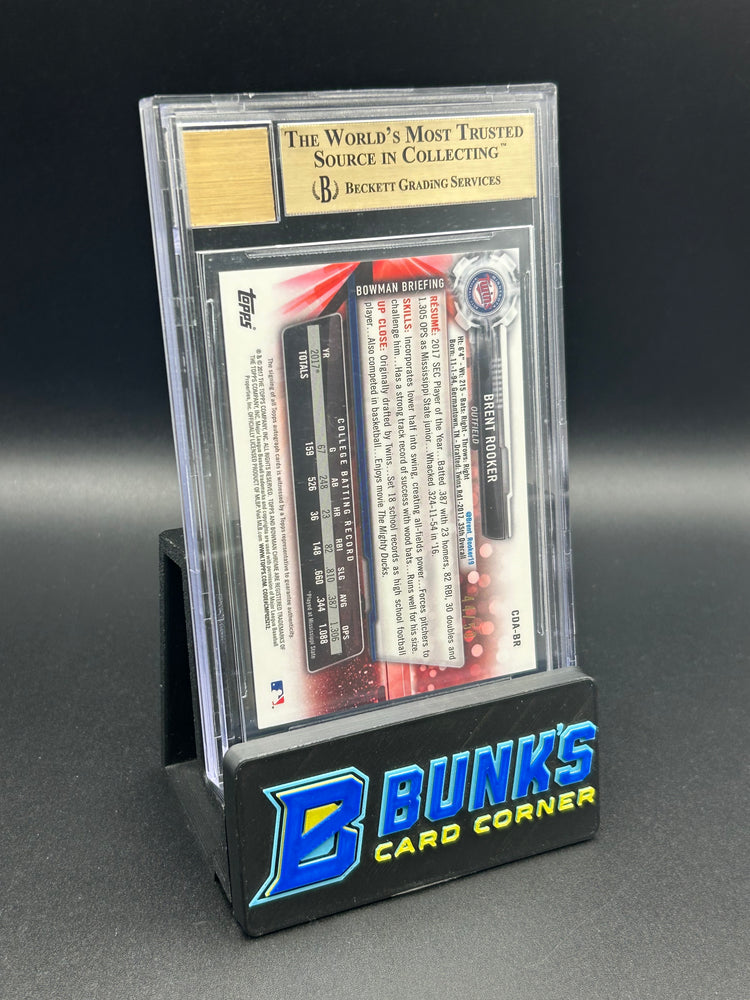 2017 Brent Rooker Bowman Chrome Draft Gold Ref. Auto 44/50 Beckett 9.5/10