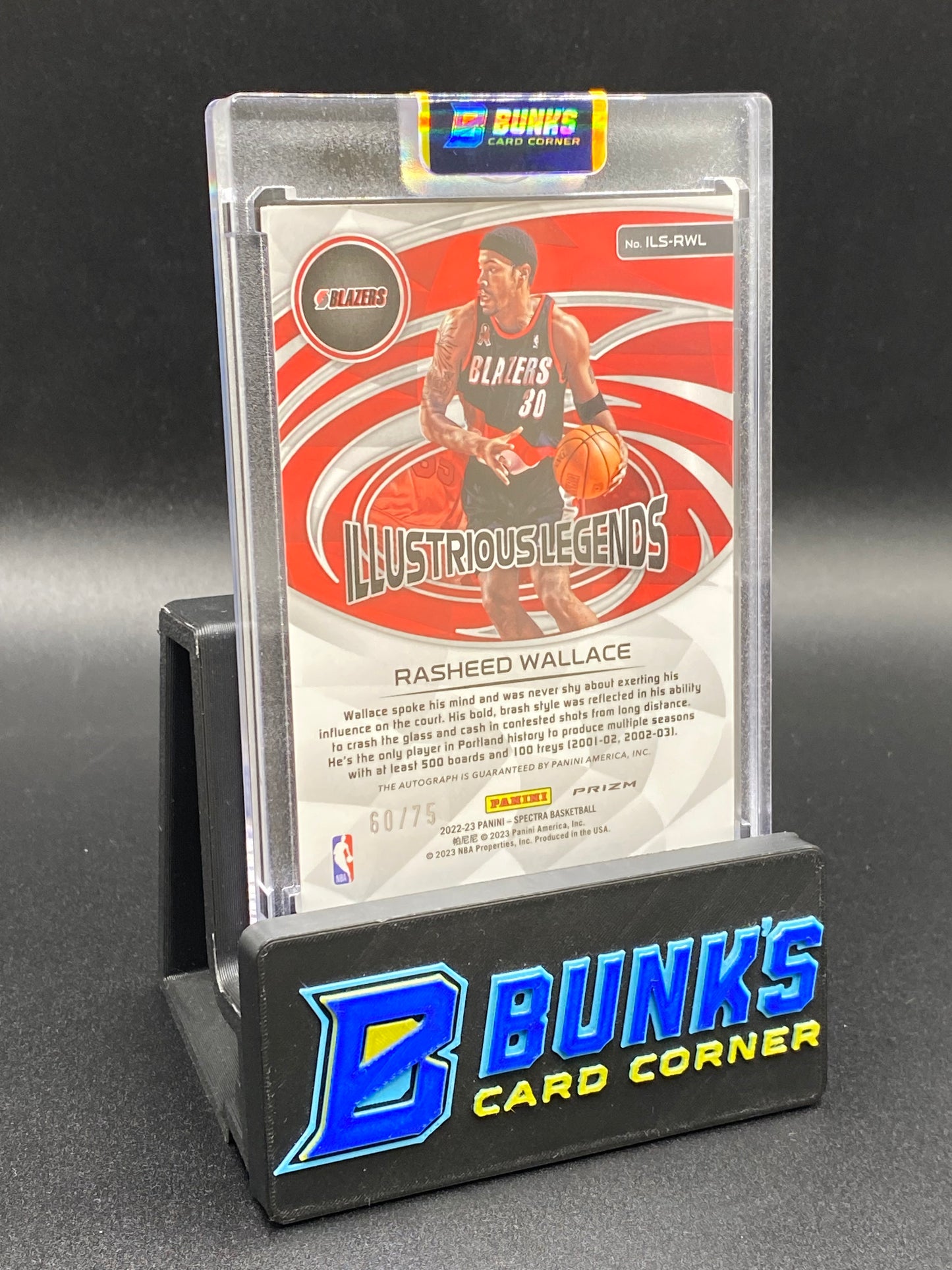 2022/23 Rasheed Wallace Auto I60/75 Illustrious Legends