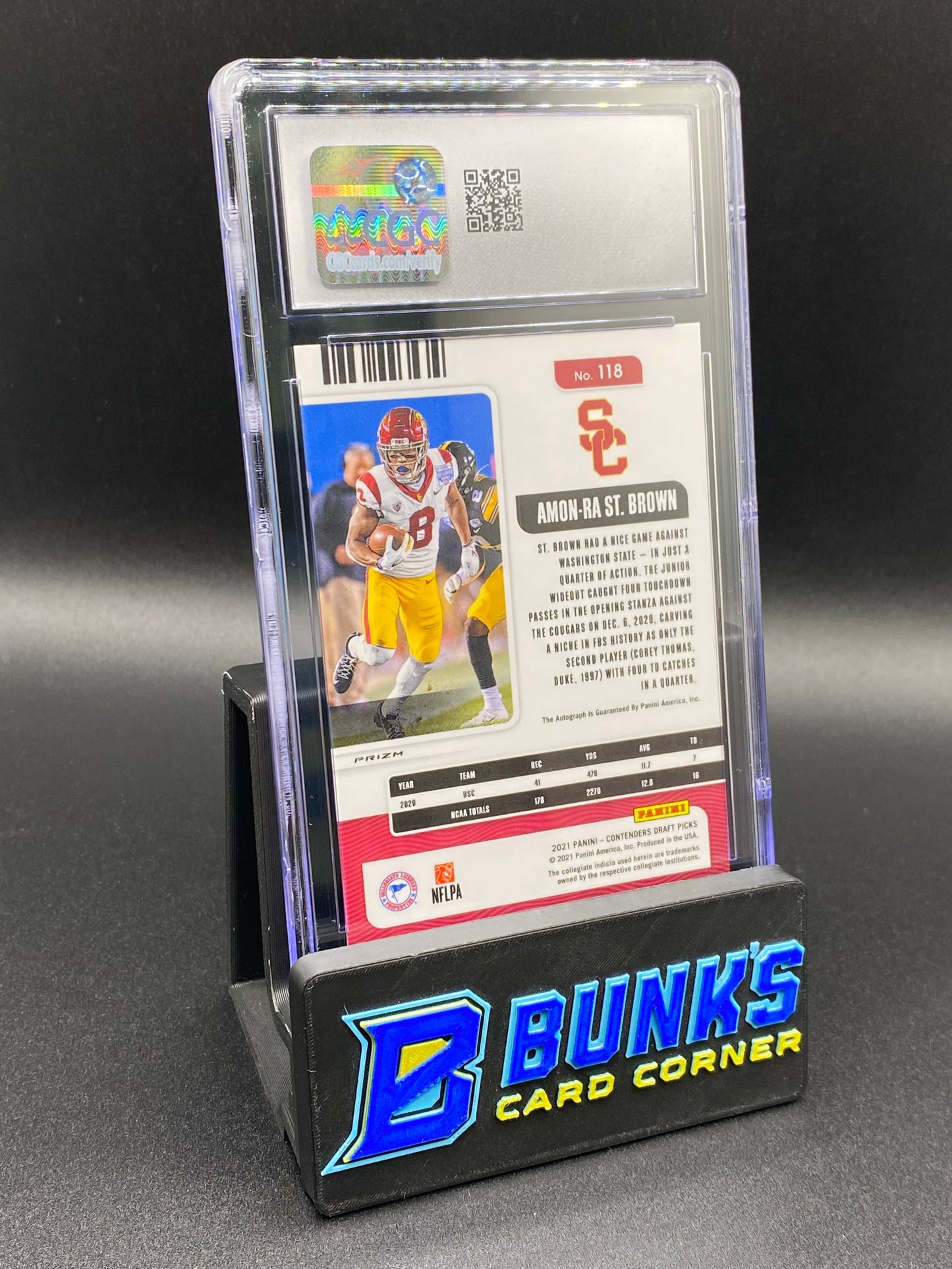 2021 Amon-Ra St. Brown Green Shimmer Contenders Auto Rc CGC Authentic Auto 10