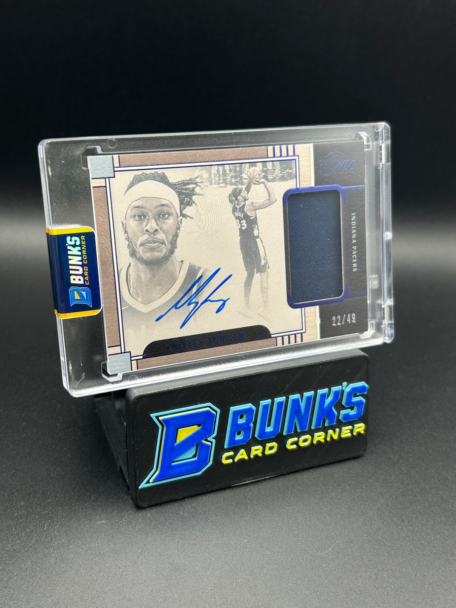 2023-24 Myles Turner Panini One and One Game Worn Patch On Card Auto 22/49