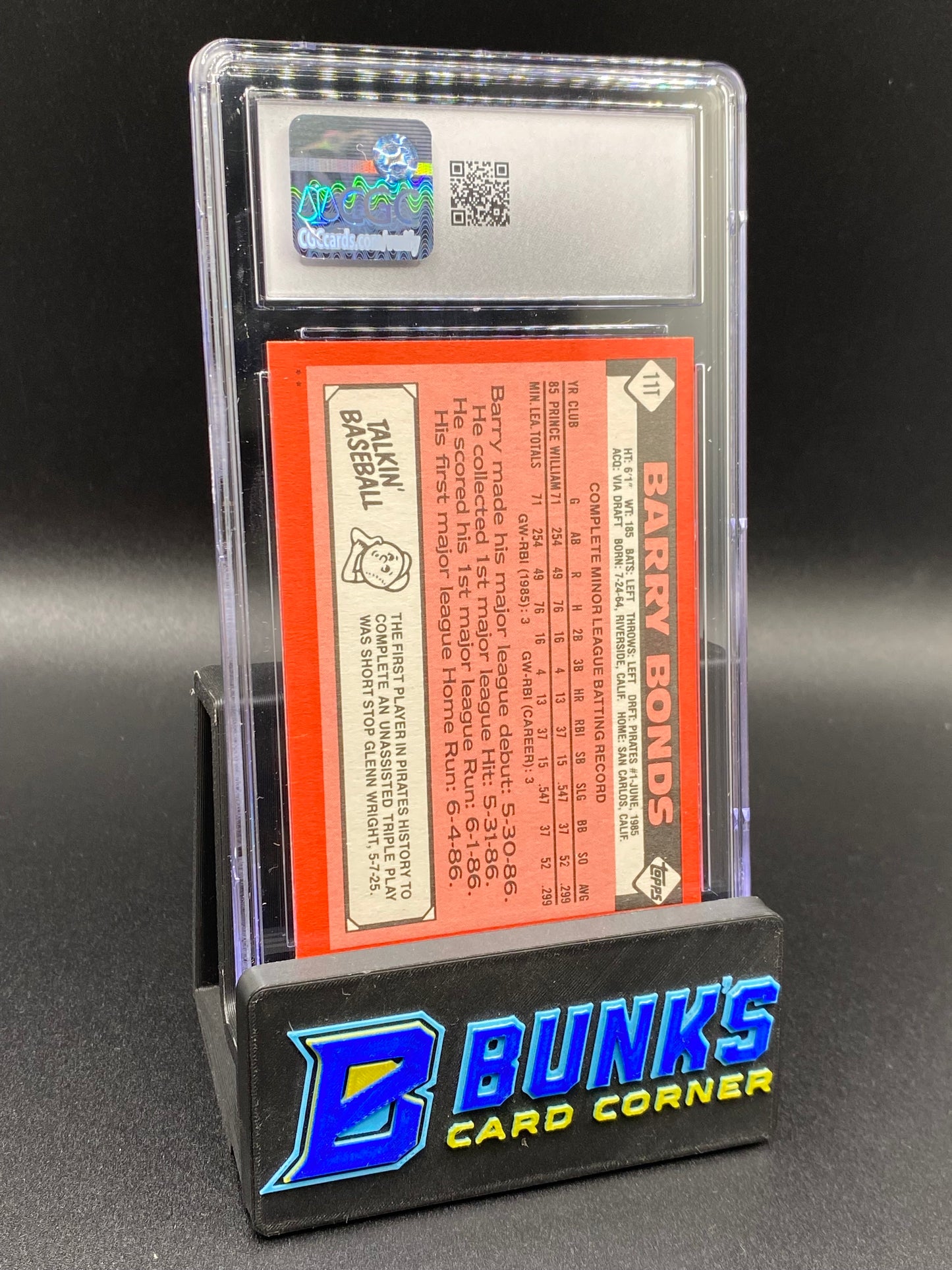 1986 Barry Bonds CGC 9.5