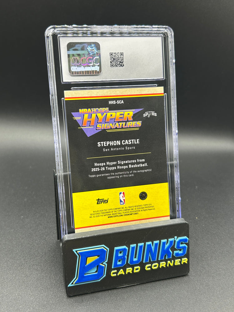 2025-26 Stephon Castle Topps Hoops Hyper Signature Light Burst Gold Auto 25/50 CGC 9/10