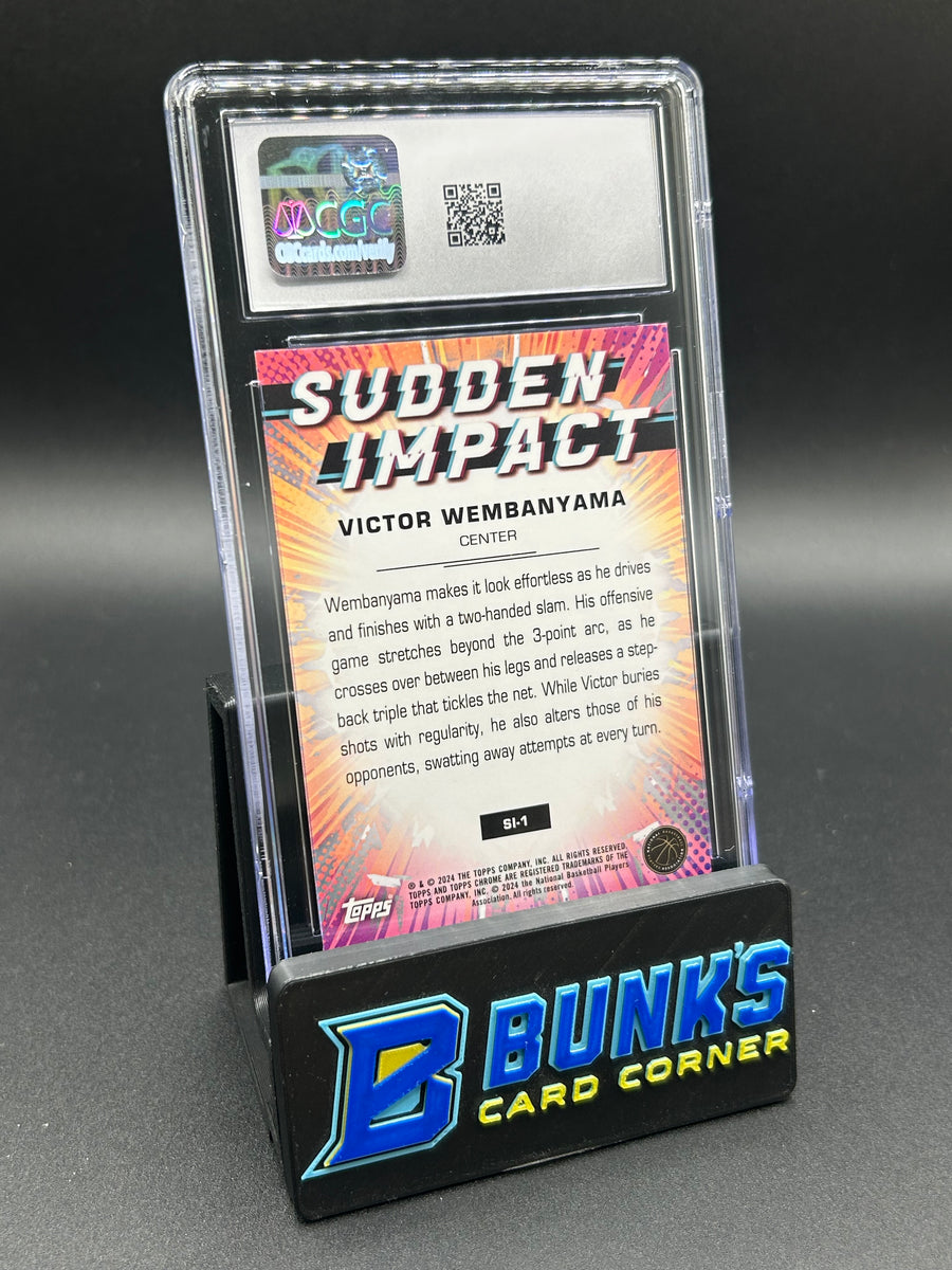 2023-24 Victor Wembanyama Topps Chrome Sudden Impact Green Refractor Rc CGC 9