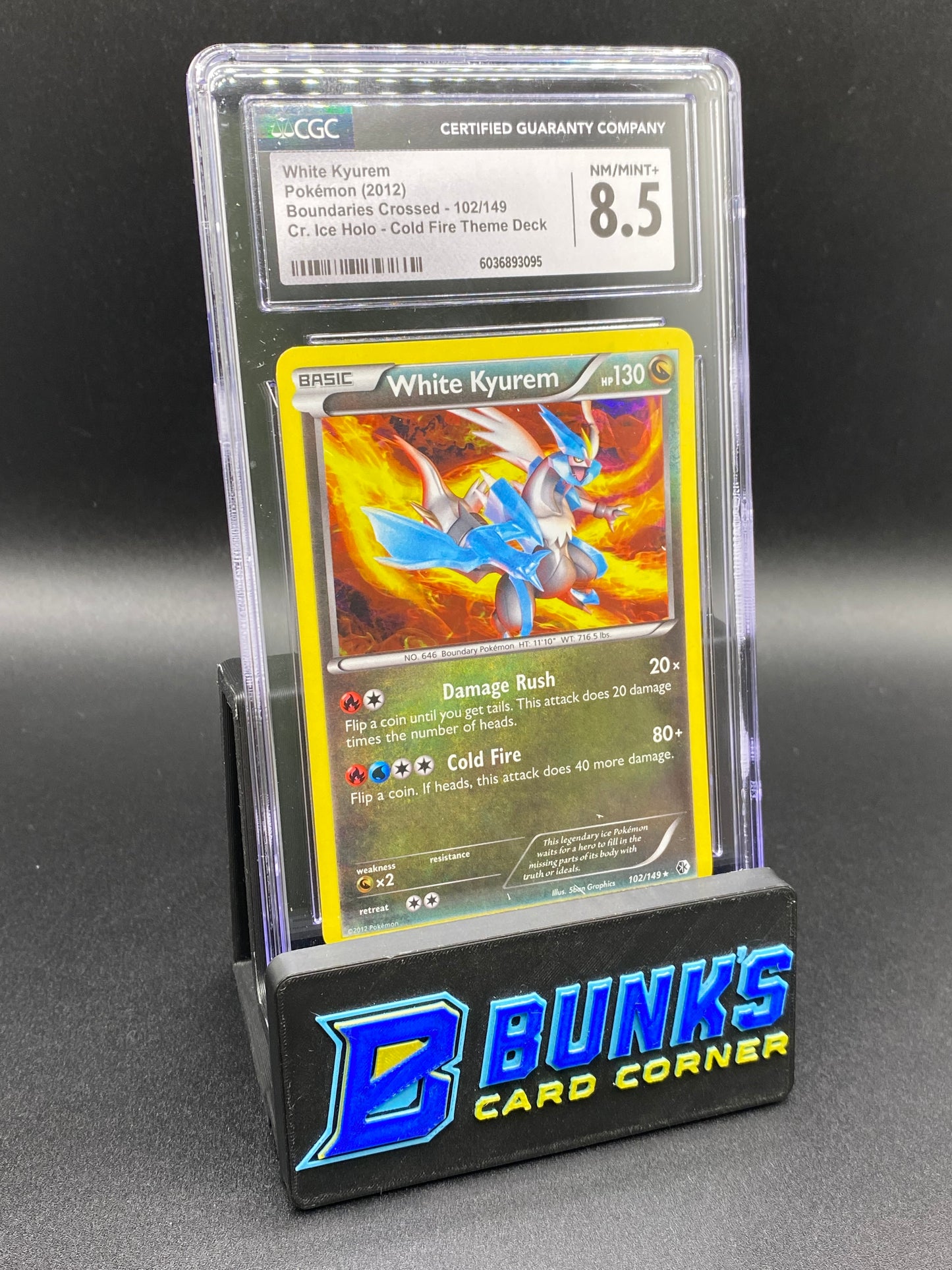 White Kyurem Holo Boundaries Crossed CGC 8.5