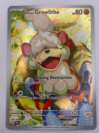 Hisuian Growlithe Illustration Rare Twilight Masquerade NM