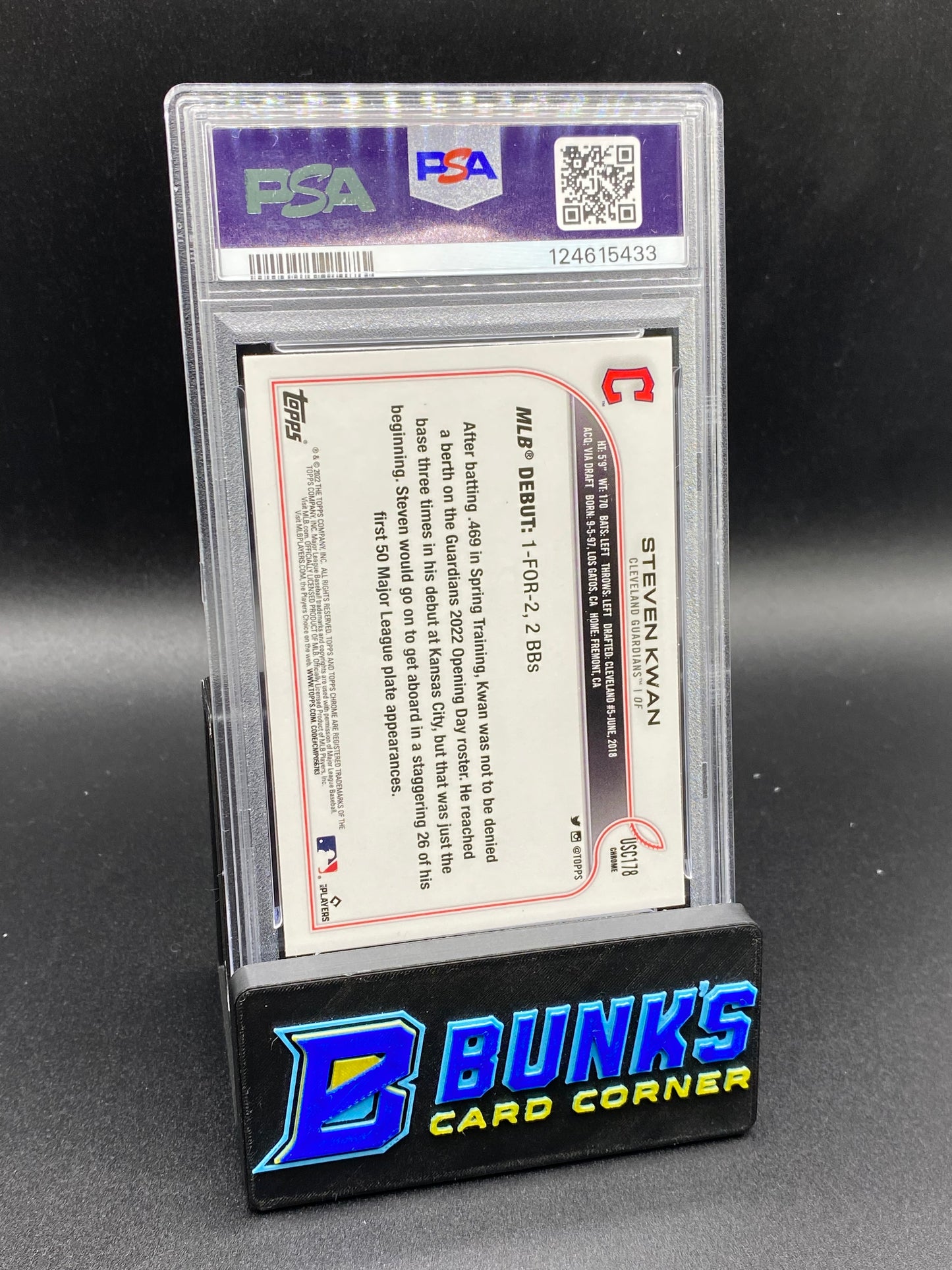 2022 Steven Kwan Purple Ref. PSA 10 Rc