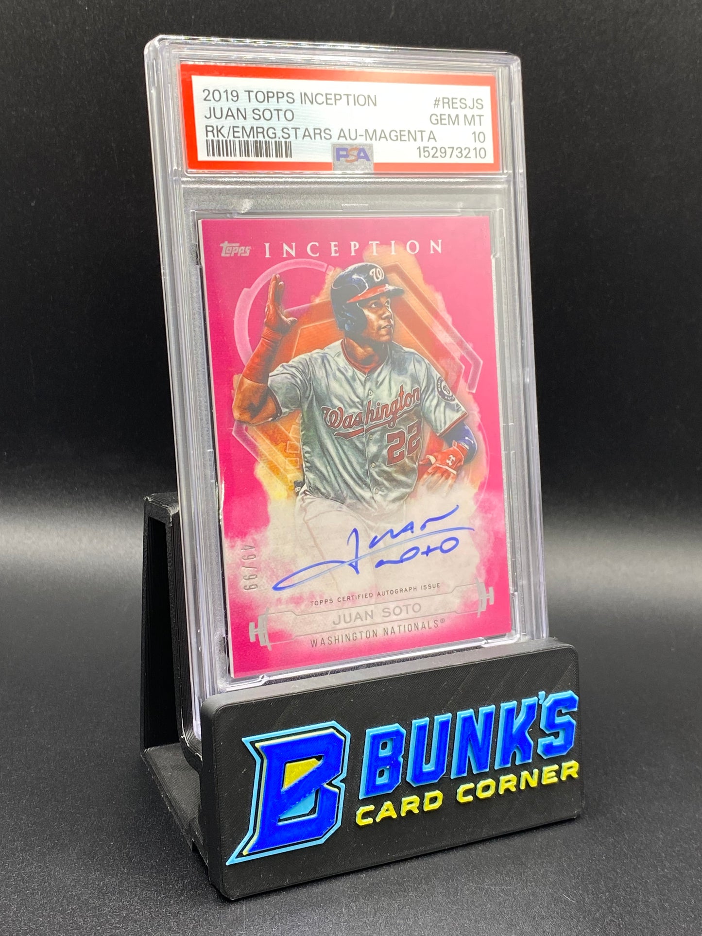 2019 Juan Soto Inception Magenta Auto 49/99 PSA 10