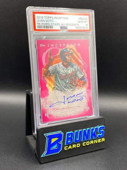 2019 Juan Soto Inception Magenta Auto 49/99 PSA 10