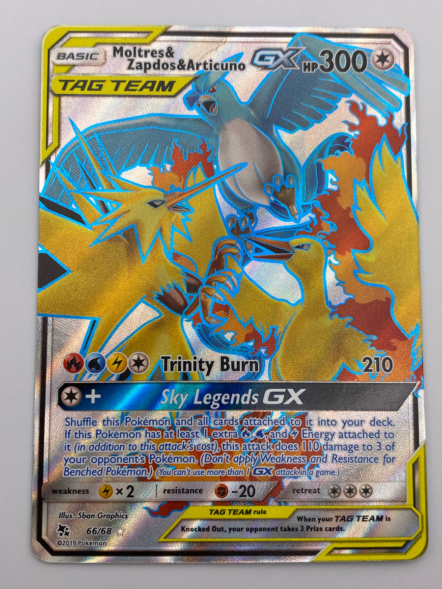 Moltres & Zapdos & Articuno Gx Tag Team Hidden Fates DMG
