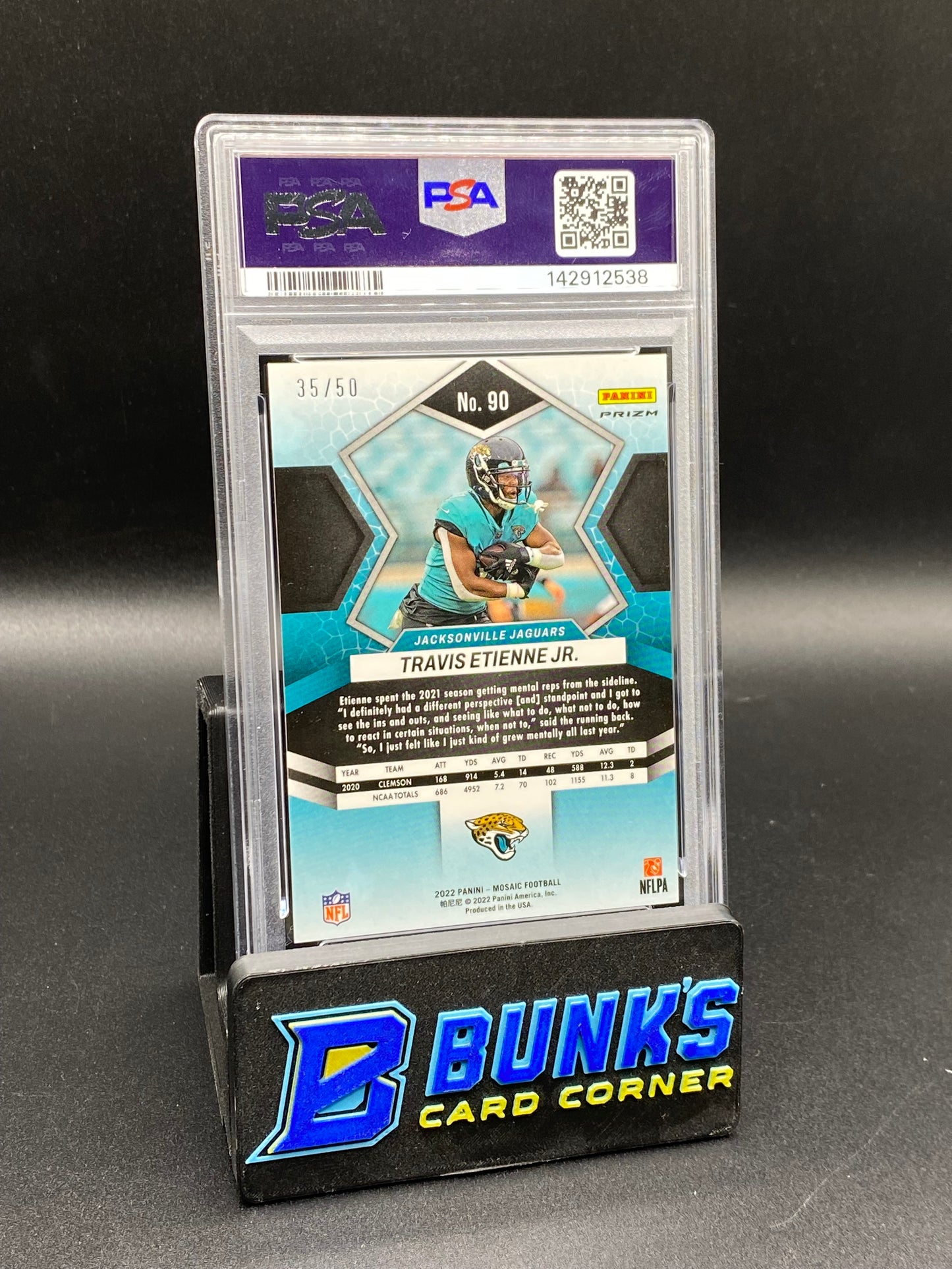 2022 Travis Etienne Jr. No Huddle Purple 35/50 PSA 10