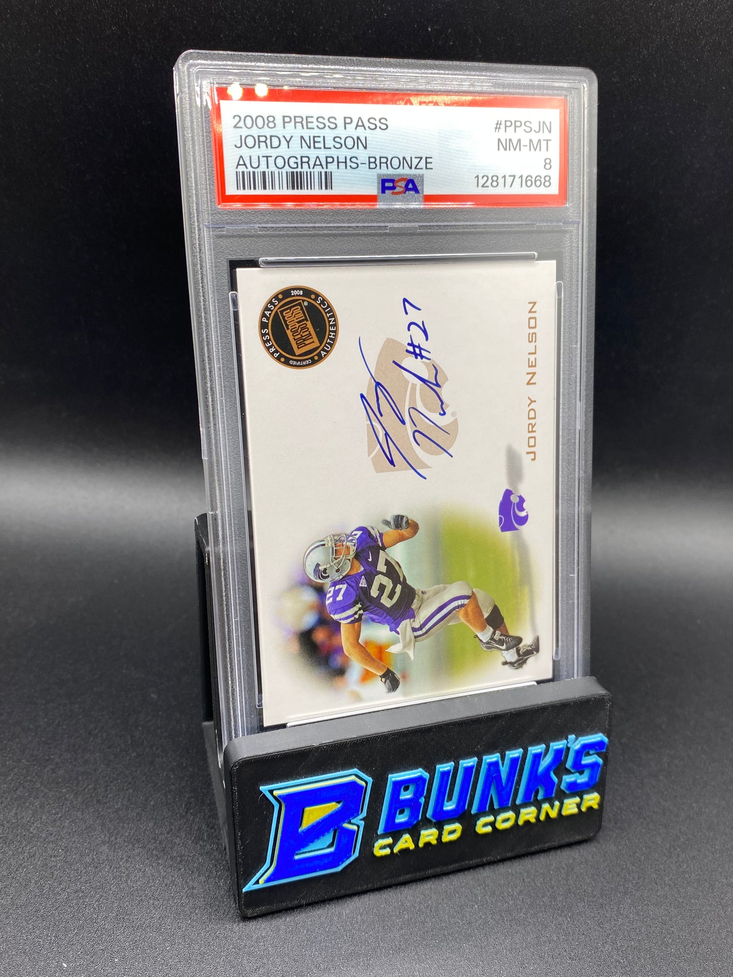 2008 Jordy Nelson Auto Bronze PSA 8