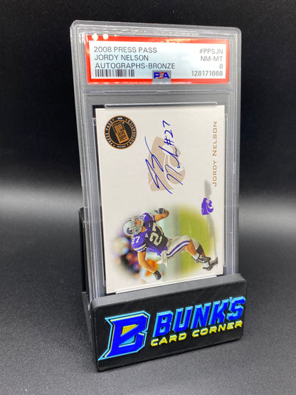 2008 Jordy Nelson Auto Bronze PSA 8