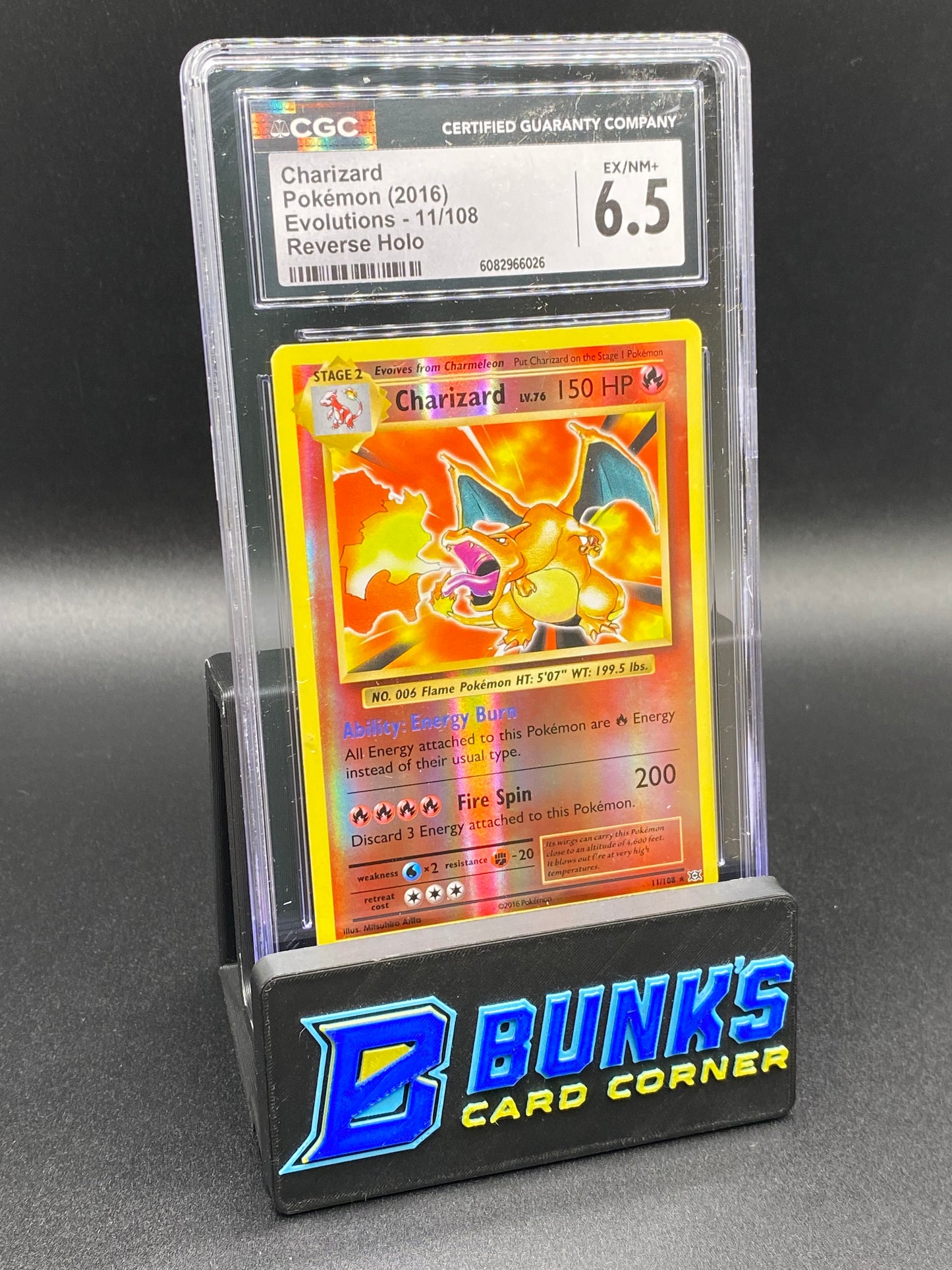 Charizard Reverse Holo Evolutions CGC 6.5