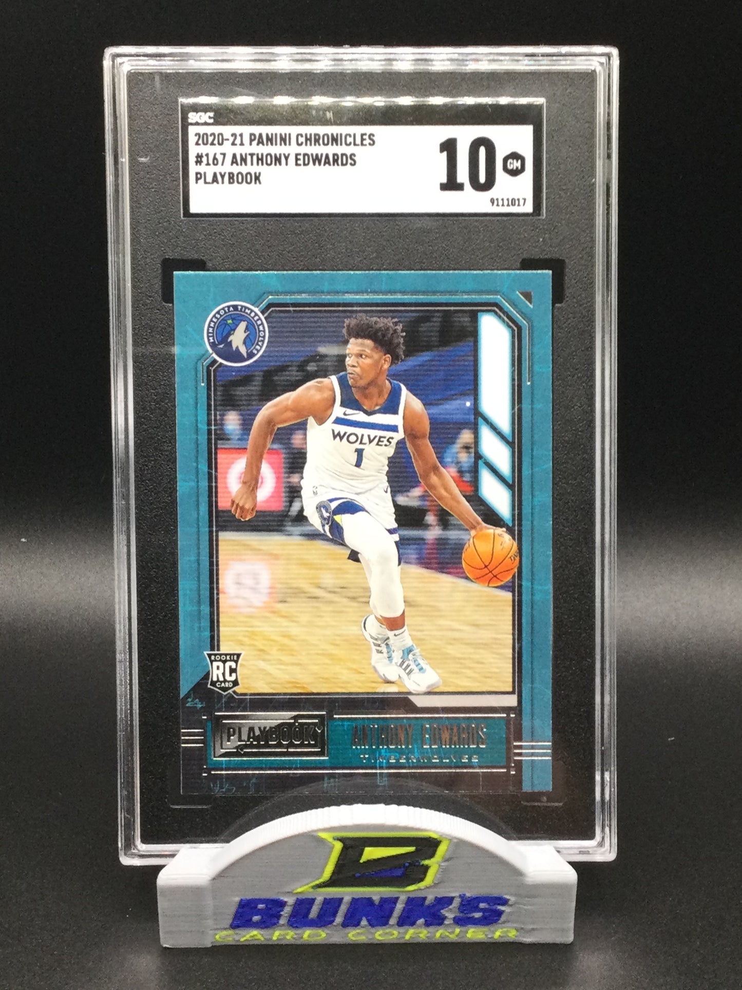 2020-21 Anthony Edwards Rookie Card Playbook (Box B11)