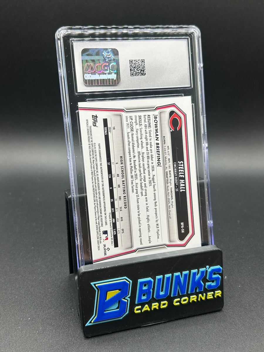 2026 Steele Hall Bowman Prospect Autographs Gold Auto 38/50 CGC 9/10