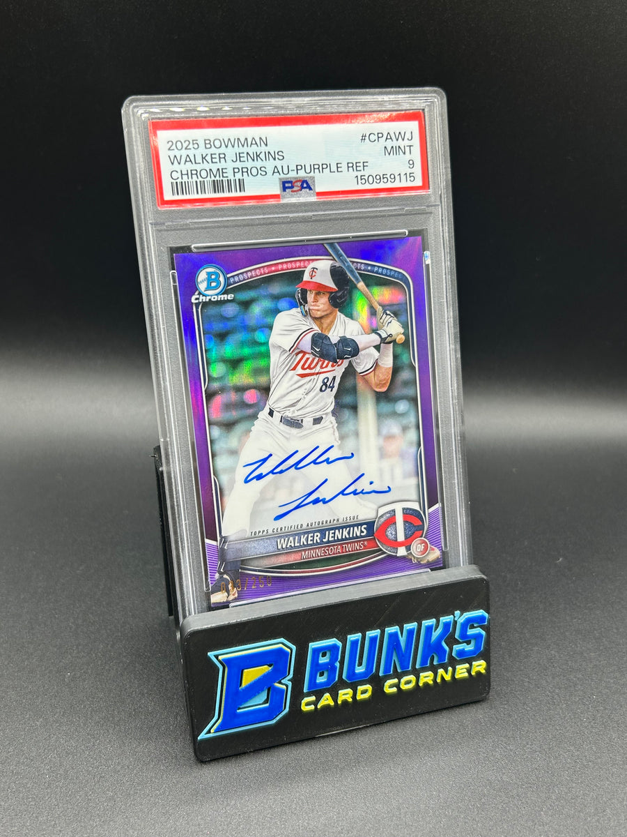 2025 Walker Jenkins Bowman Chrome Pros Purple Ref Auto 33/250 PSA 9