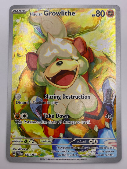 Hisuian Growlithe Illustration Rare Twilight Masquerade NM