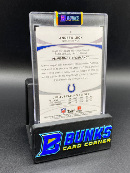 2012 Topps Prime Andrew Luck 22/99 Auto  Rc