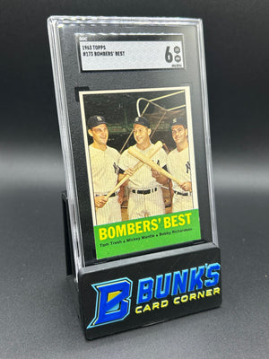 1963 Tresh, Mantle, Richardson Topps Bombers Best #173 SGC 6