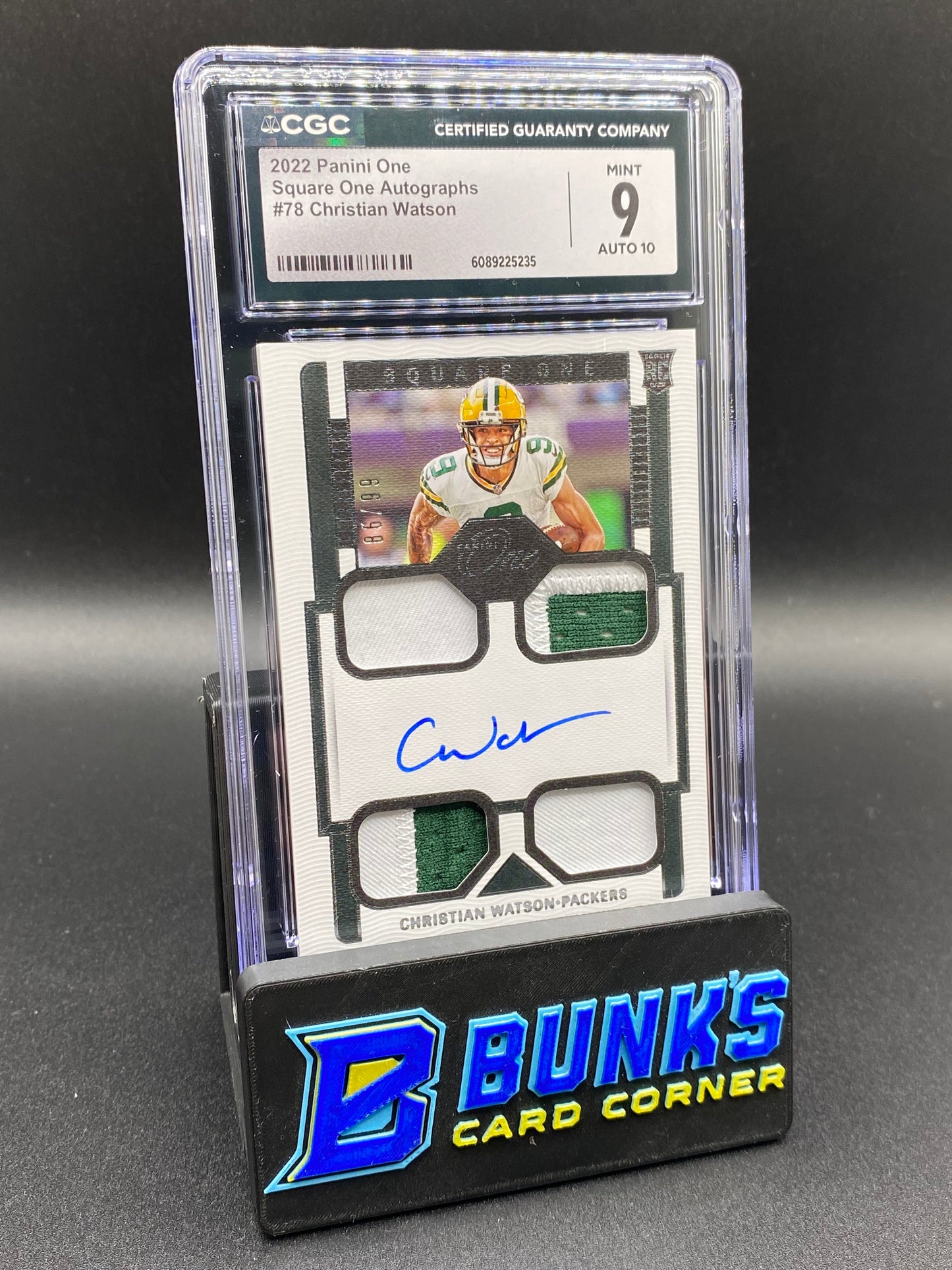 2022 Christian Watson Square One Auto 4 patch CGC 9/10 66/99