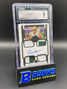 2022 Christian Watson Square One Auto 4 patch CGC 9/10 66/99