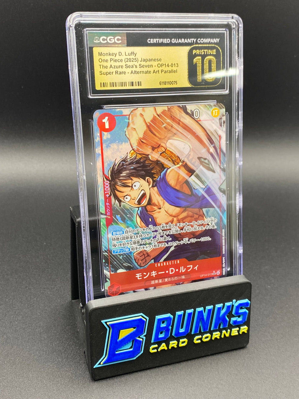 Monkey D. Luffy Super Rare Alt Art Parallel OP14 CGC PRISTINE 10 Japan ...