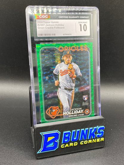 2024 Jackson holliday Green Crackle Foilboard CGC 10 Rc