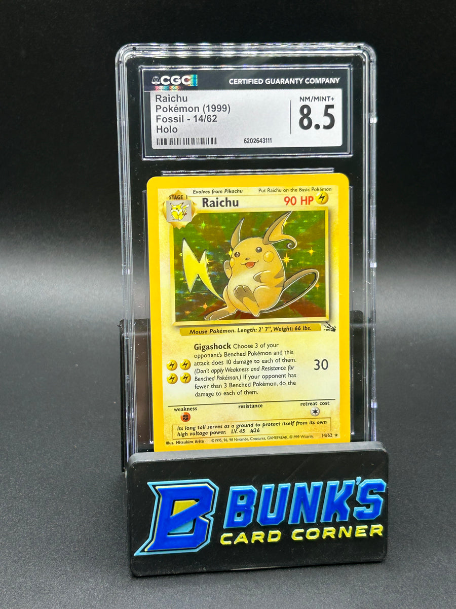 Raichu Holo Fossil CGC 8.5